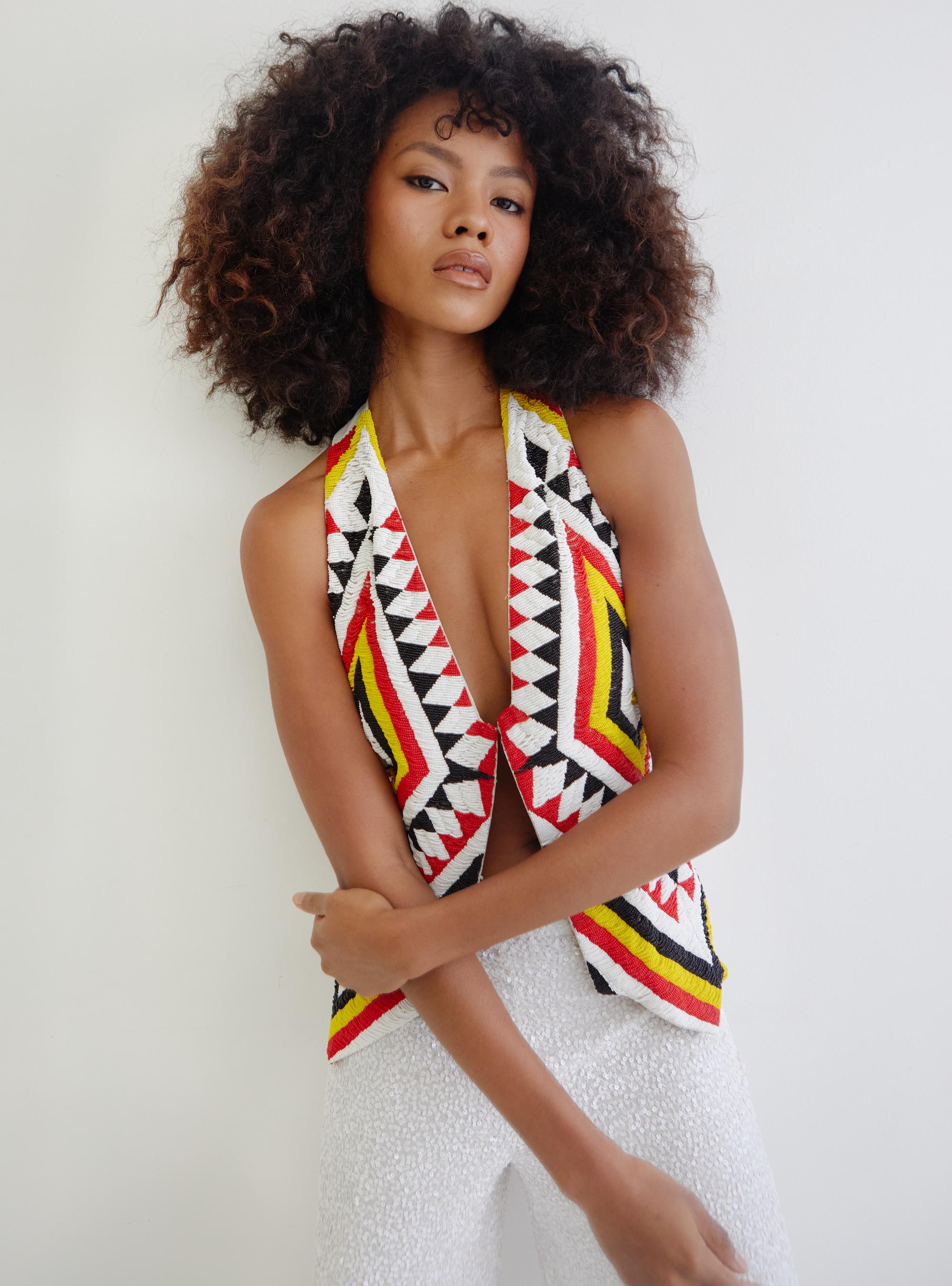 An important & rare archival piece from US designer Norma Kamali, this Navajo beaded vest dates to the 70's. The designer described the inspiration & process behind these pieces in a 2018 interview with Fashion Week Daily, stating 
