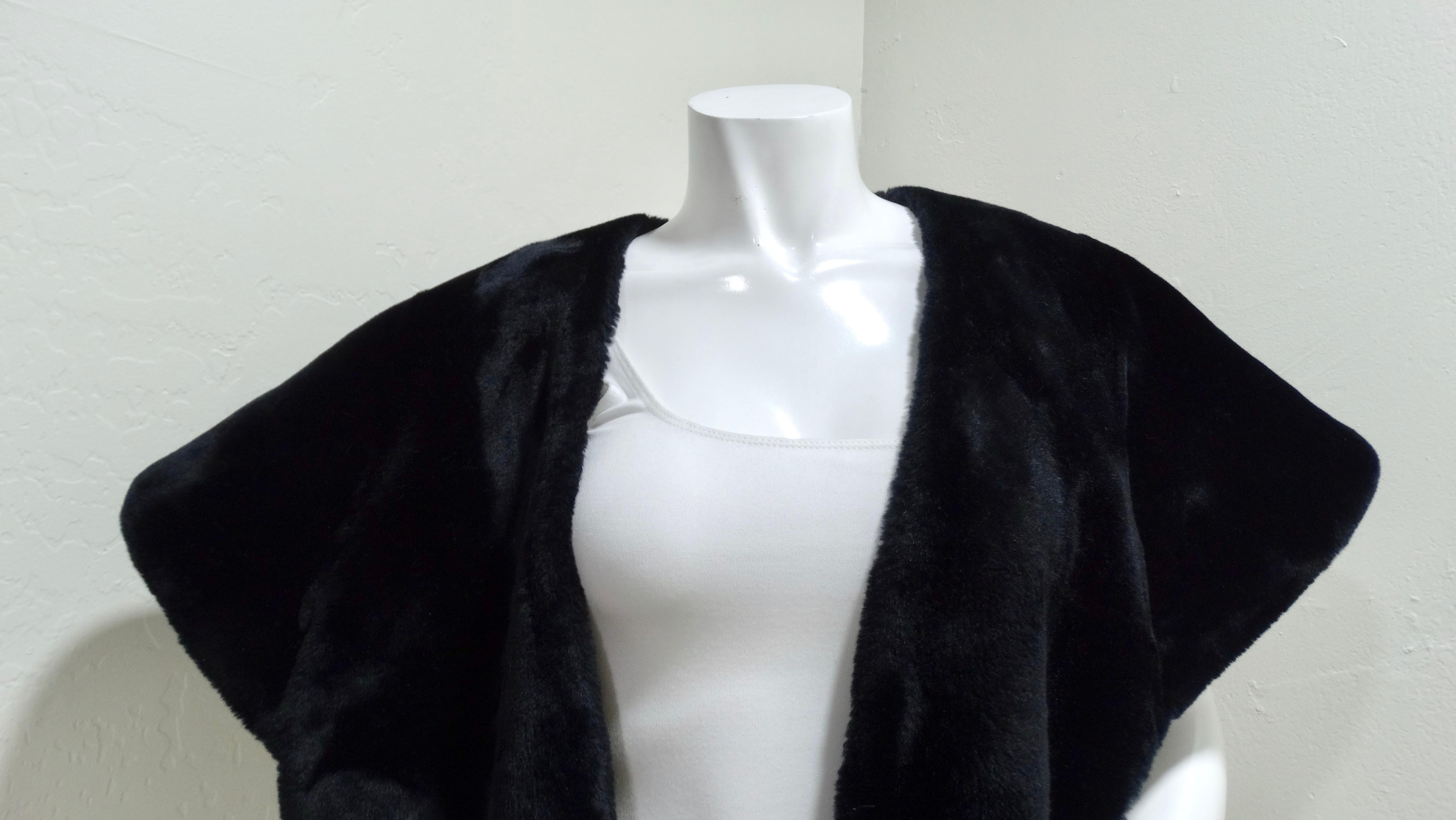 Norma Kamali Avant-Garde Faux Fur Shawl For Sale 1
