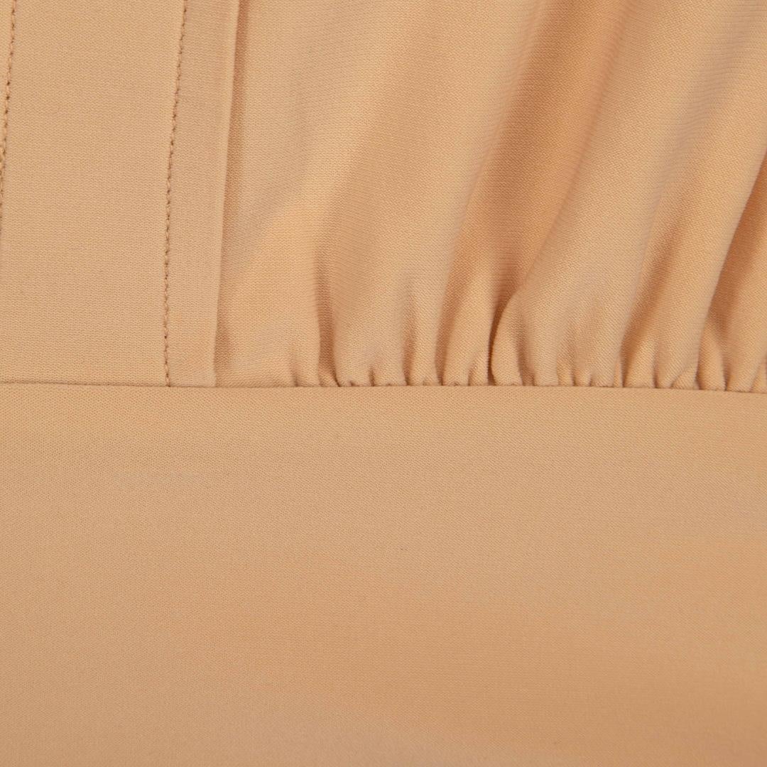 Norma Kamali Vestido beige drapeado hasta la rodilla Talla L en Bueno estado para la venta en London, GB