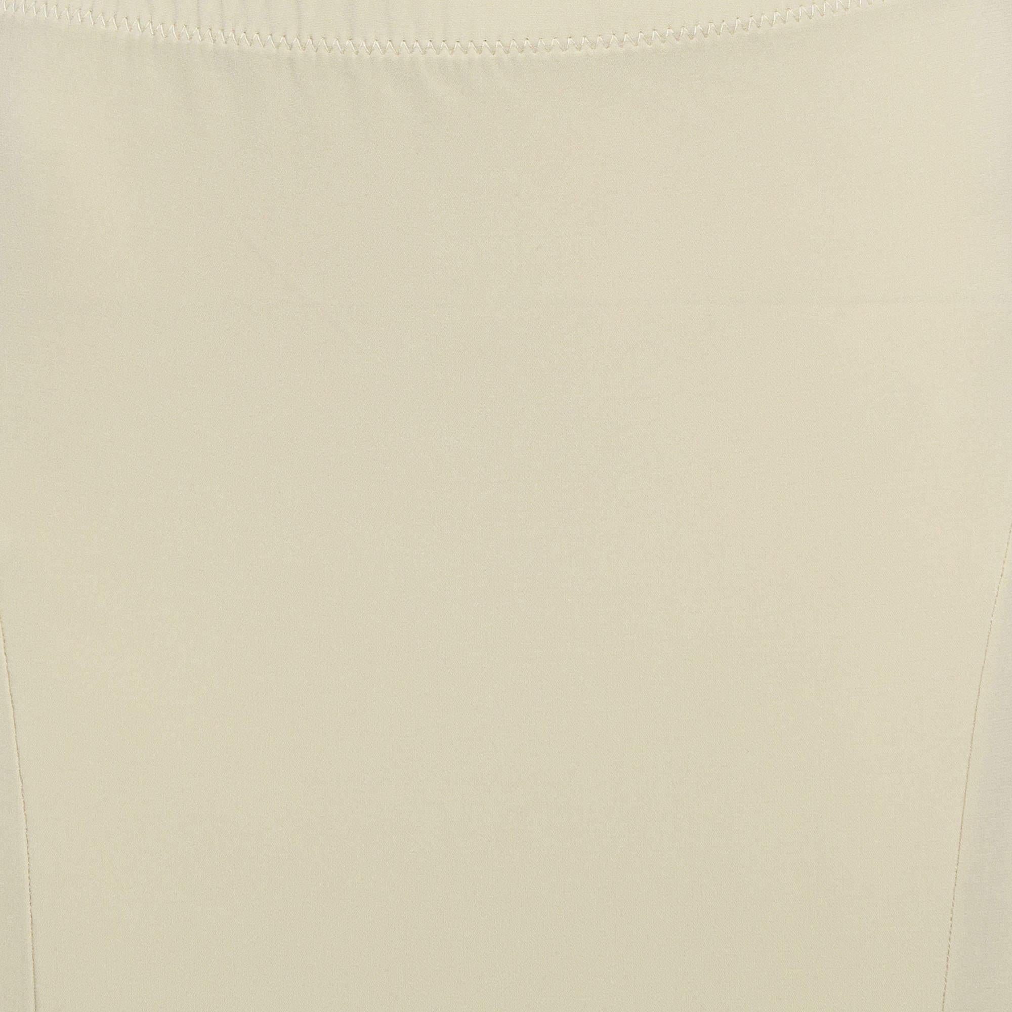 Norma Kamali Beige Stretch knit Fishtail Midcalf Skirt M In New Condition For Sale In Dubai, Al Qouz 2