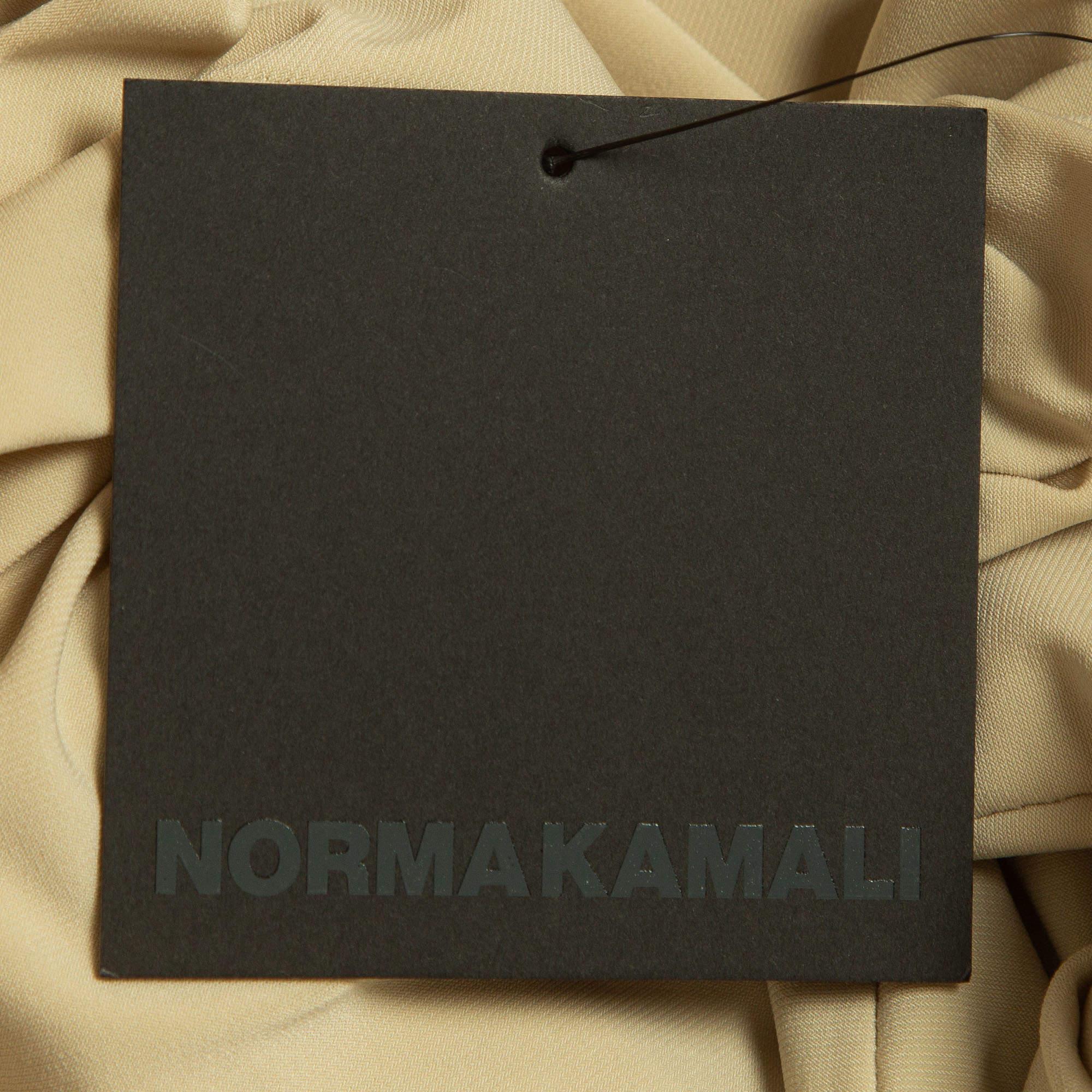 Norma Kamali Beige Stretch knit Fishtail Midcalf Skirt M For Sale 1