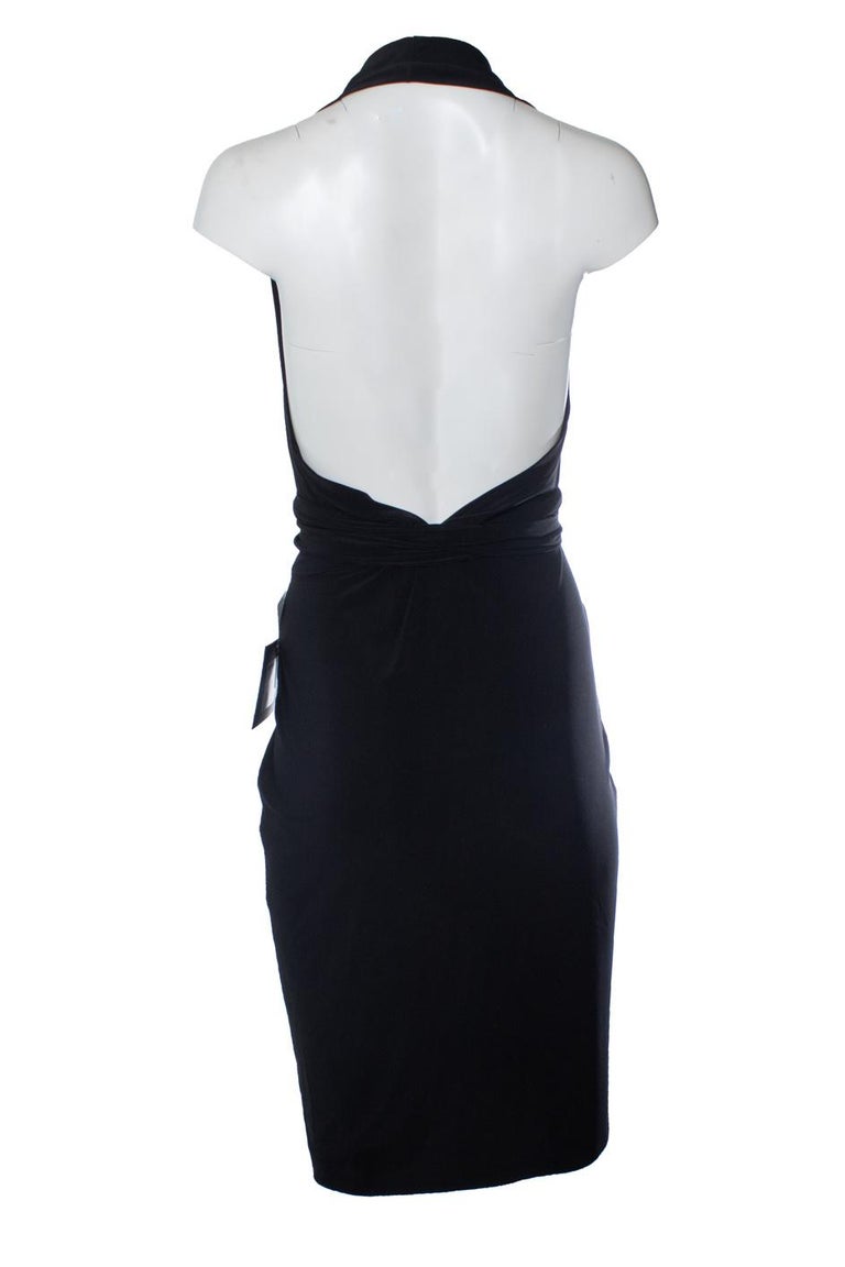 norma kamali halter wrap dress Norma Kamali Women's Velvet Cayla Side Drape Gown - Black