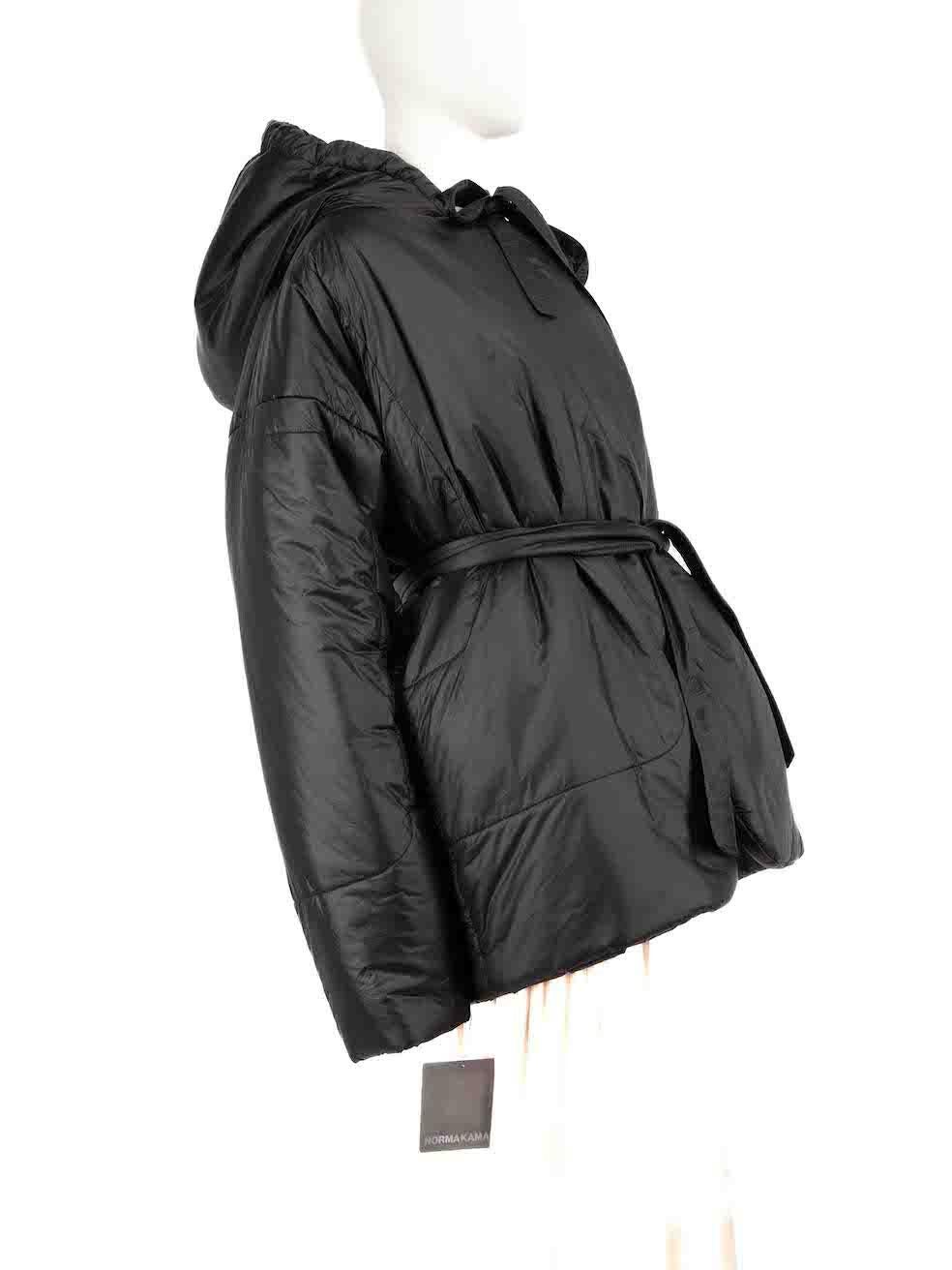 CONDITION is Never worn, with tags. No visible wear to the coat is evident. However, due to poor storage, there is a small discolouration on the top of the left drawstring on this new Norma Kamali designer resale item. This item comes with a dust