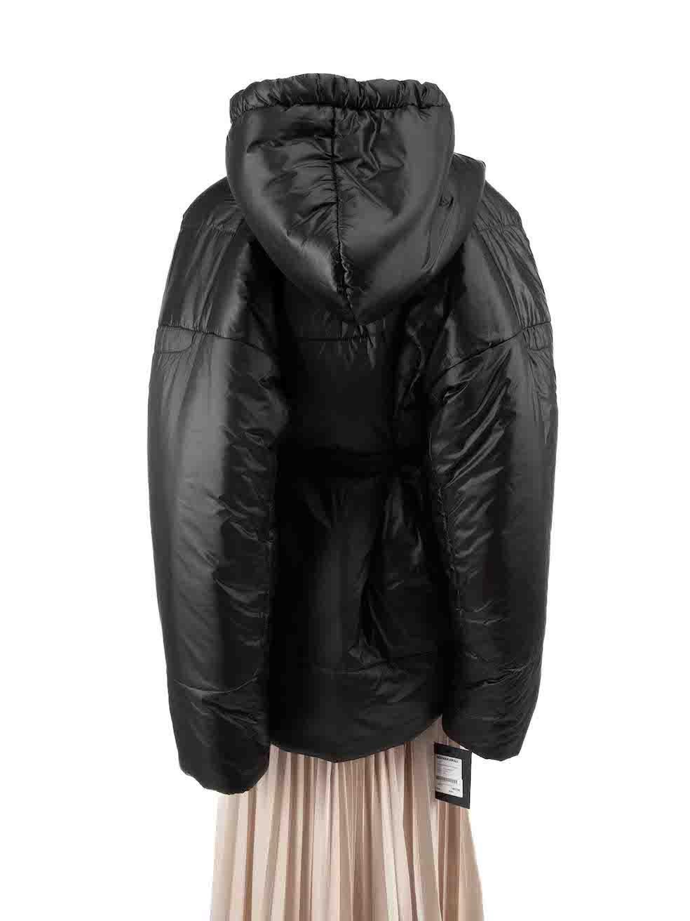Norma Kamali Black Hooded Sleeping Bag Car Coat Size S In New Condition In London, GB