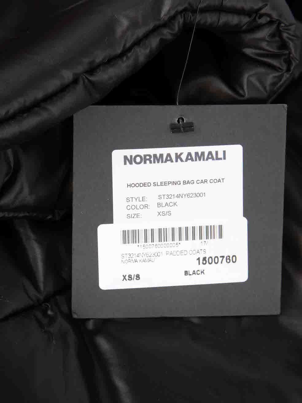 Norma Kamali Schwarzer Sleeping Bag Car Coat mit Kapuze Größe S im Angebot 3