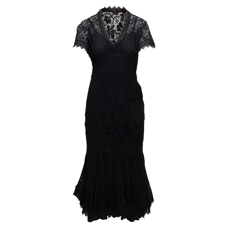Norma Kamali Black Lace Dress For Sale at 1stDibs