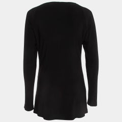 Norma Kamali Black Lycra Sweetheart Side Drape Top L