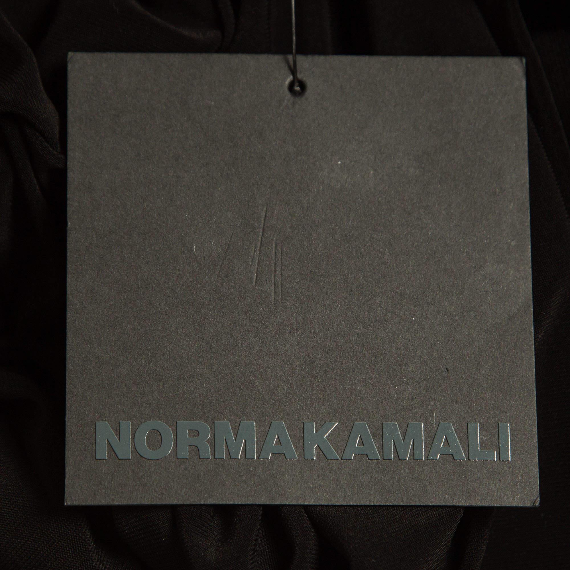 Norma Kamali Black Lycra Sweetheart Side Drape Top L For Sale 2