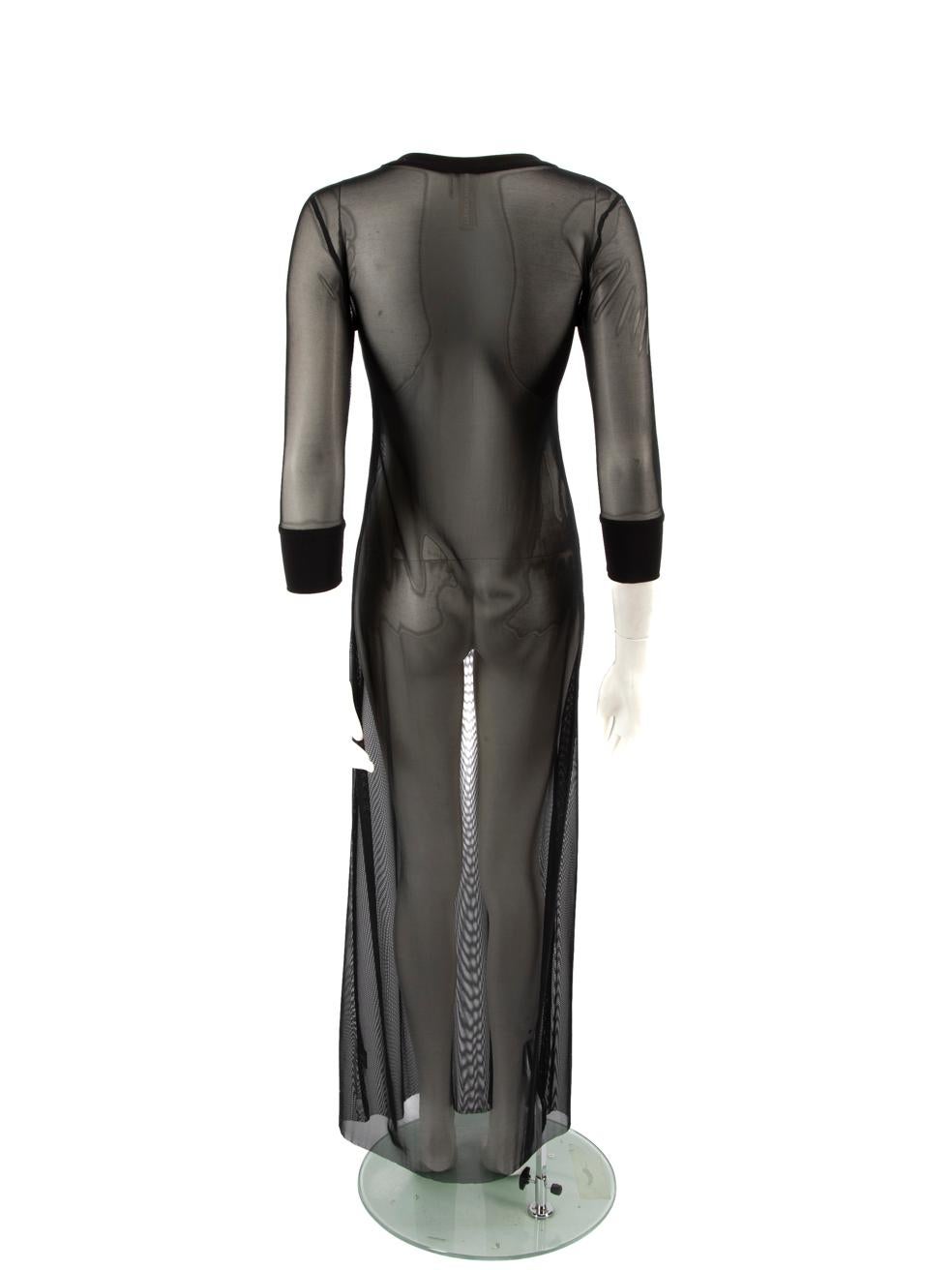 Norma Kamali Black Mesh See Through Maxi Dress Size S In Good Condition In London, GB