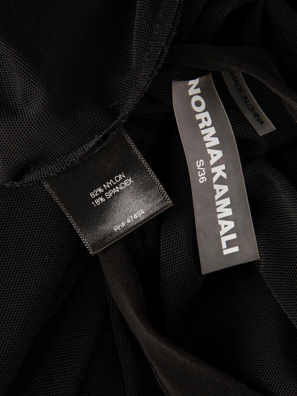 Norma Kamali Black Mesh See Through Maxi Dress Size S 1