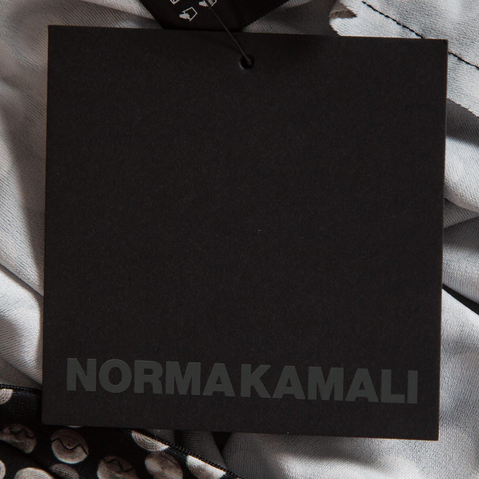 Norma Kamali Black Print Stretch Knit Footie Leggings M For Sale 1