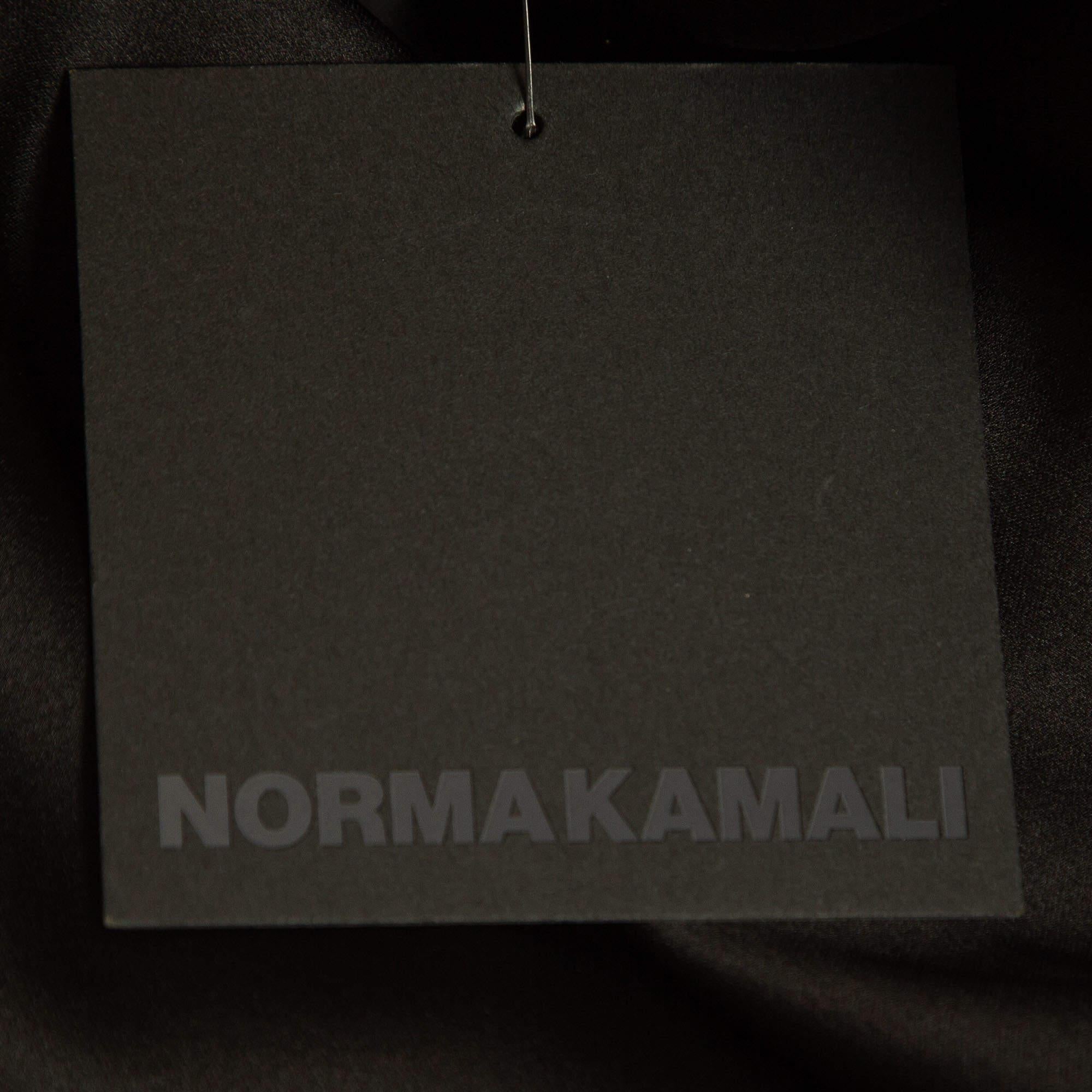Norma Kamali Black Satin Cowl Neck Mini Dress L Pour femmes en vente