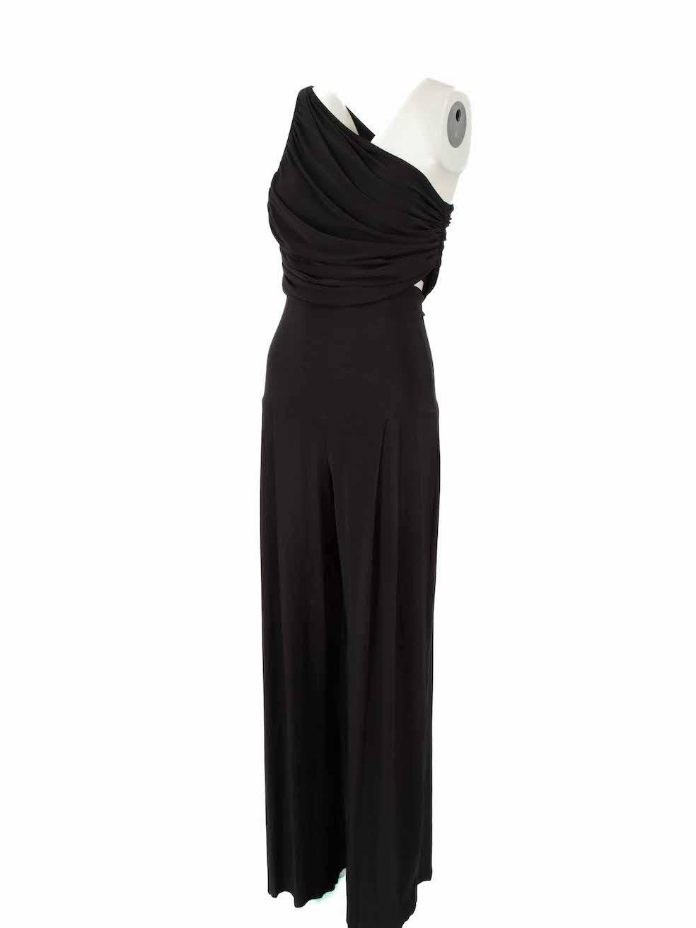Norma Kamali Black Stretch Trouser & Top Set Size XS In Excellent Condition For Sale In London, GB