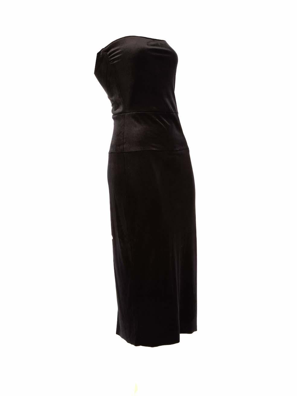 CONDITION is Very good. Hardly any visible wear to the dress is evident on this used Norma Kamali designer resale item.
 
 
 
 Details
 
 
 Black
 
 Velvet
 
 Dress
 
 Strapless
 
 Midi
 
 Stretchy
 
 Figure hugging fit
 
 
 
 
 
 Made in China
 
 

