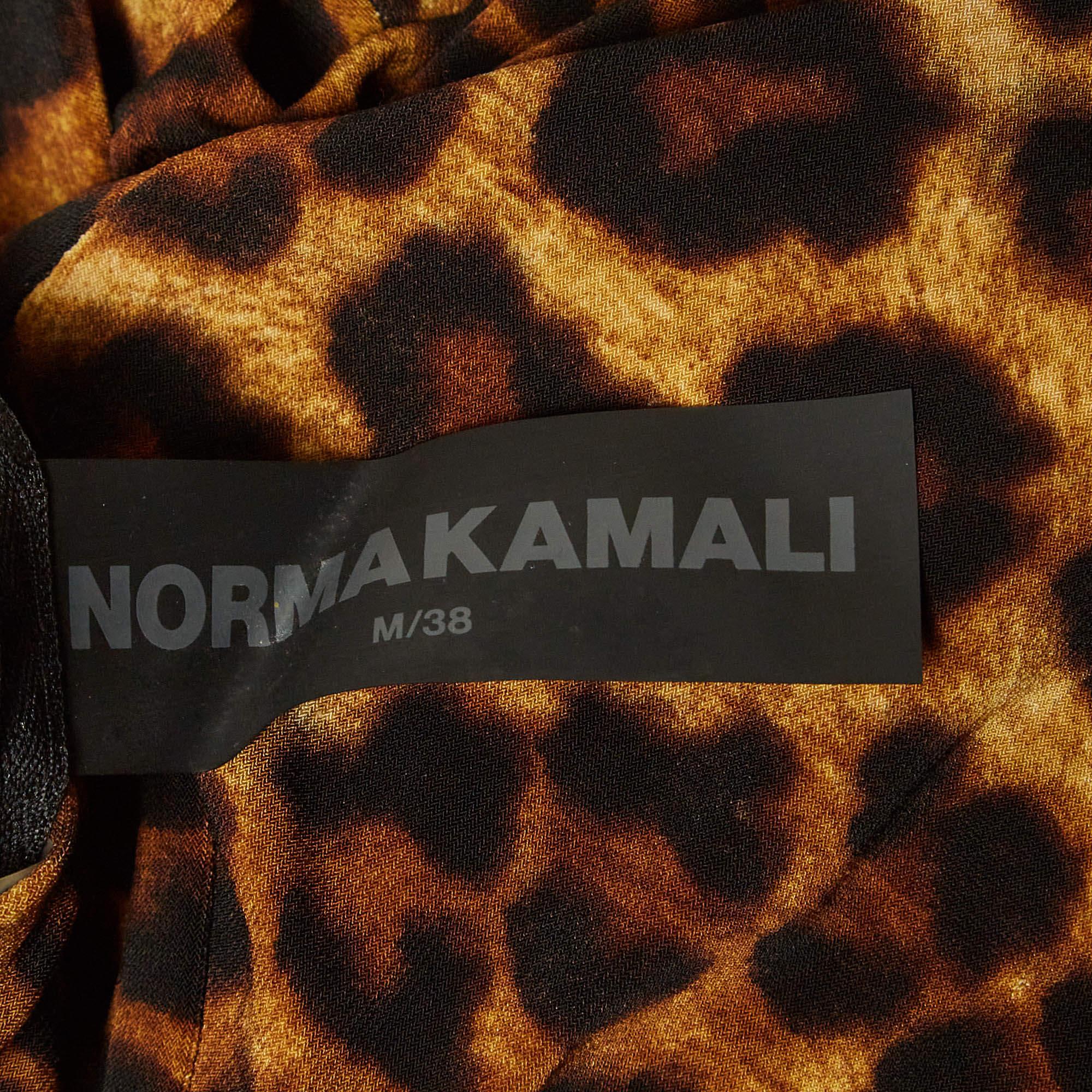 Norma Kamali - Vestito midi a coda di pesce in jersey leopardato marrone M. In condizioni ottime a Dubai, Al Qouz 2