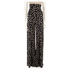 Norma Kamali - Pantalon large ajusté à motifs pointillés, taille XS