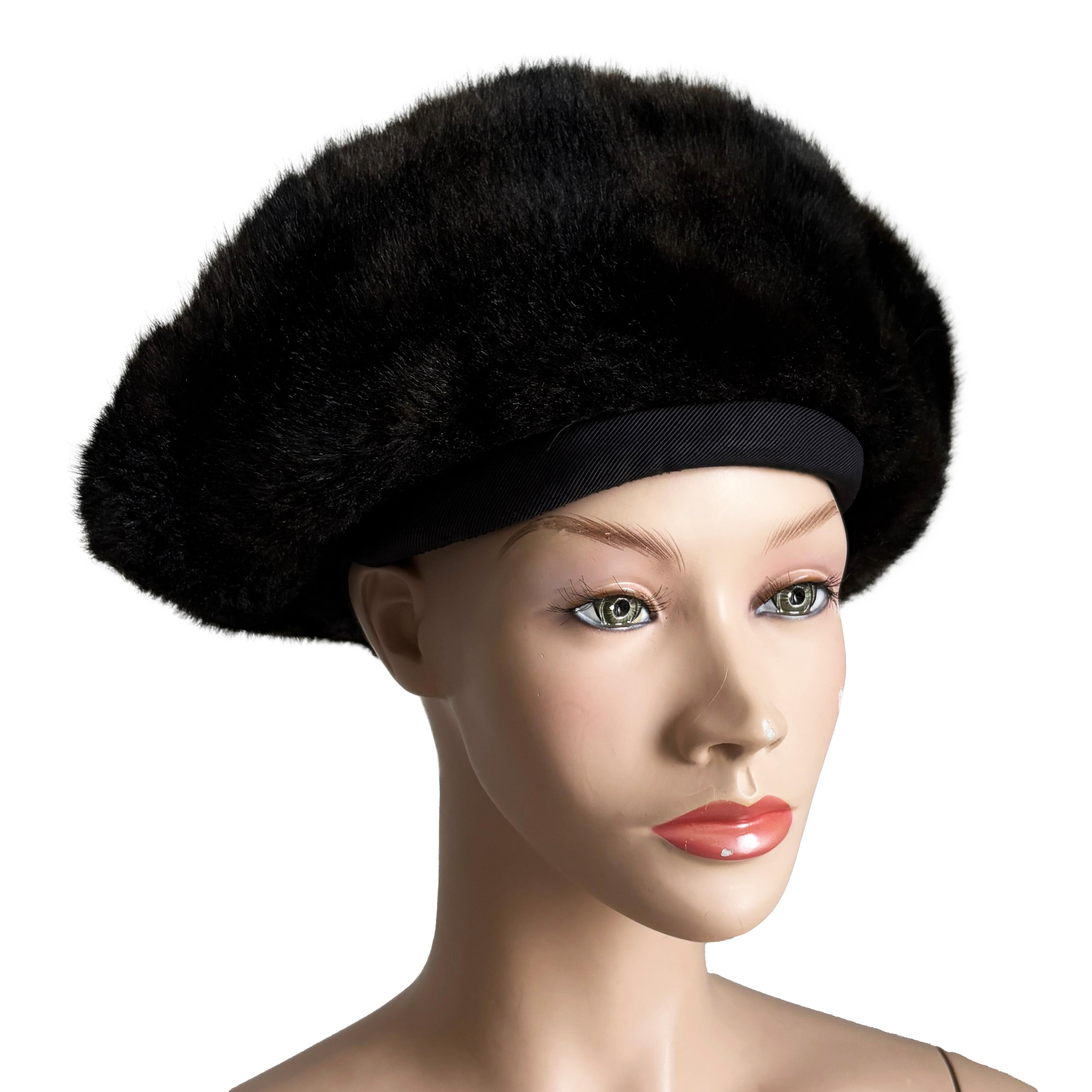 Beige Norma Kamali for Stetson Hat Faux Fur Cossack Style Trapper Vintage 1980s OSFM For Sale