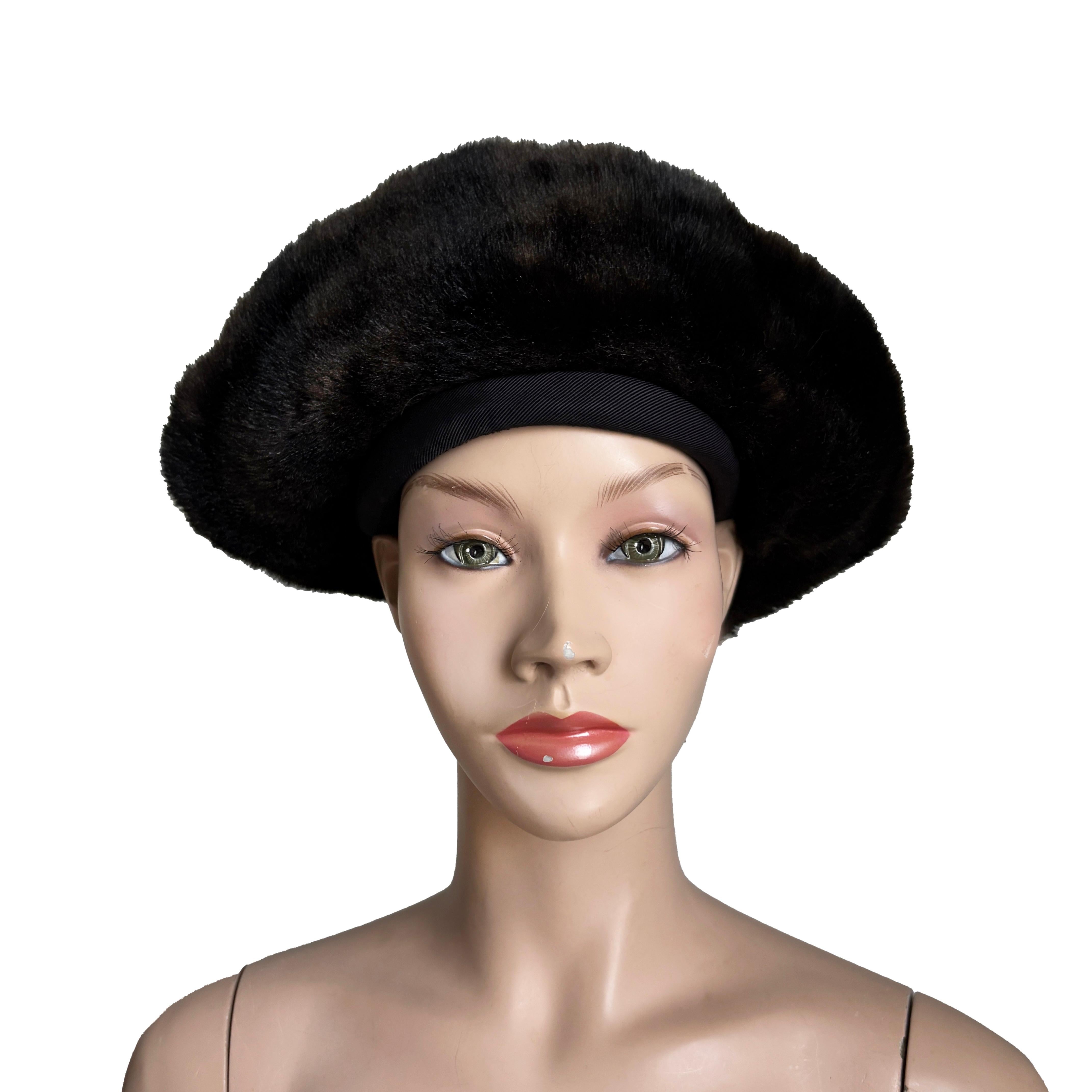 Norma Kamali for Stetson Hat Faux Fur Cossack Style Trapper Vintage 1980s OSFM In Good Condition For Sale In Port Saint Lucie, FL