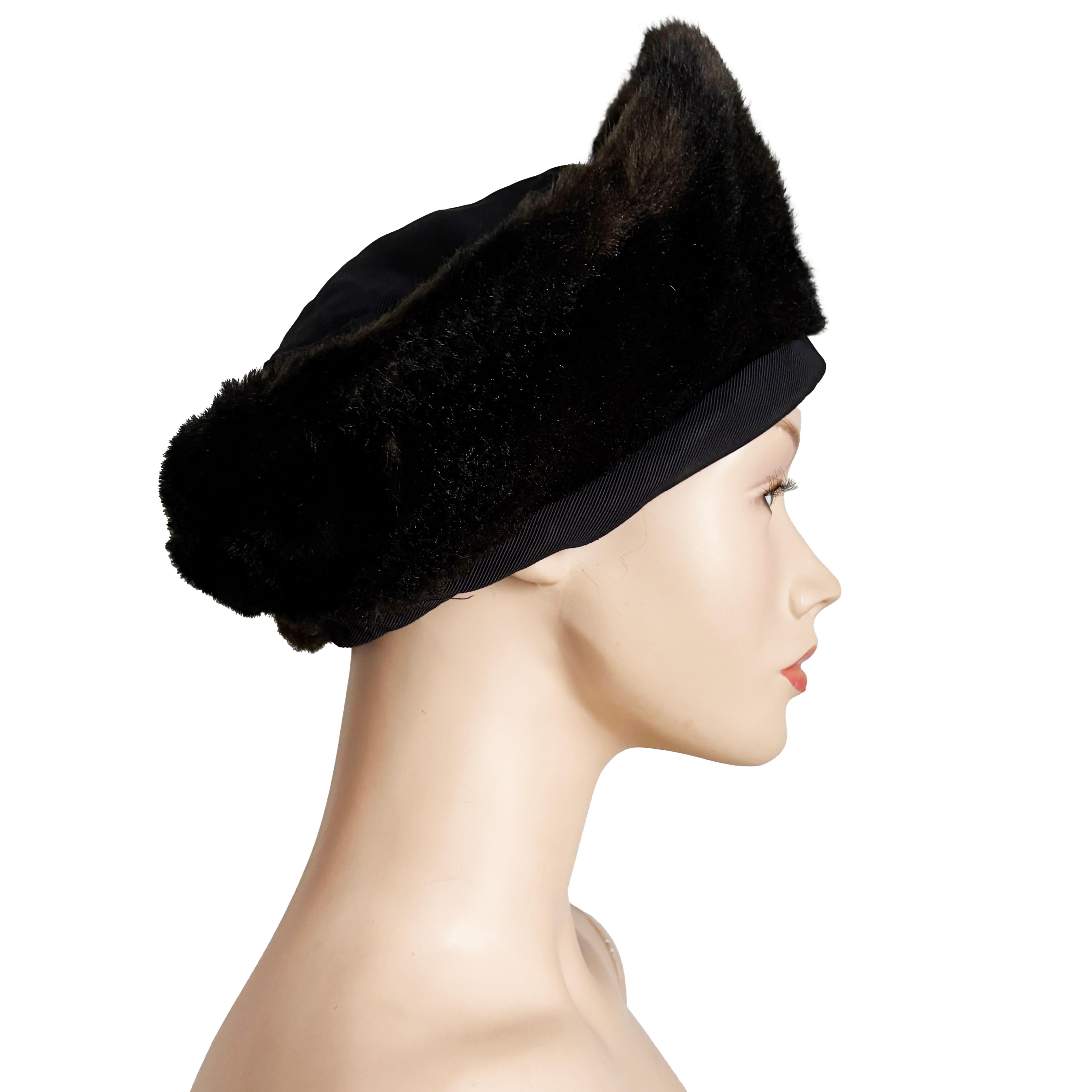 Norma Kamali for Stetson Hat Faux Fur Cossack Style Trapper Vintage 1980s OSFM For Sale 1