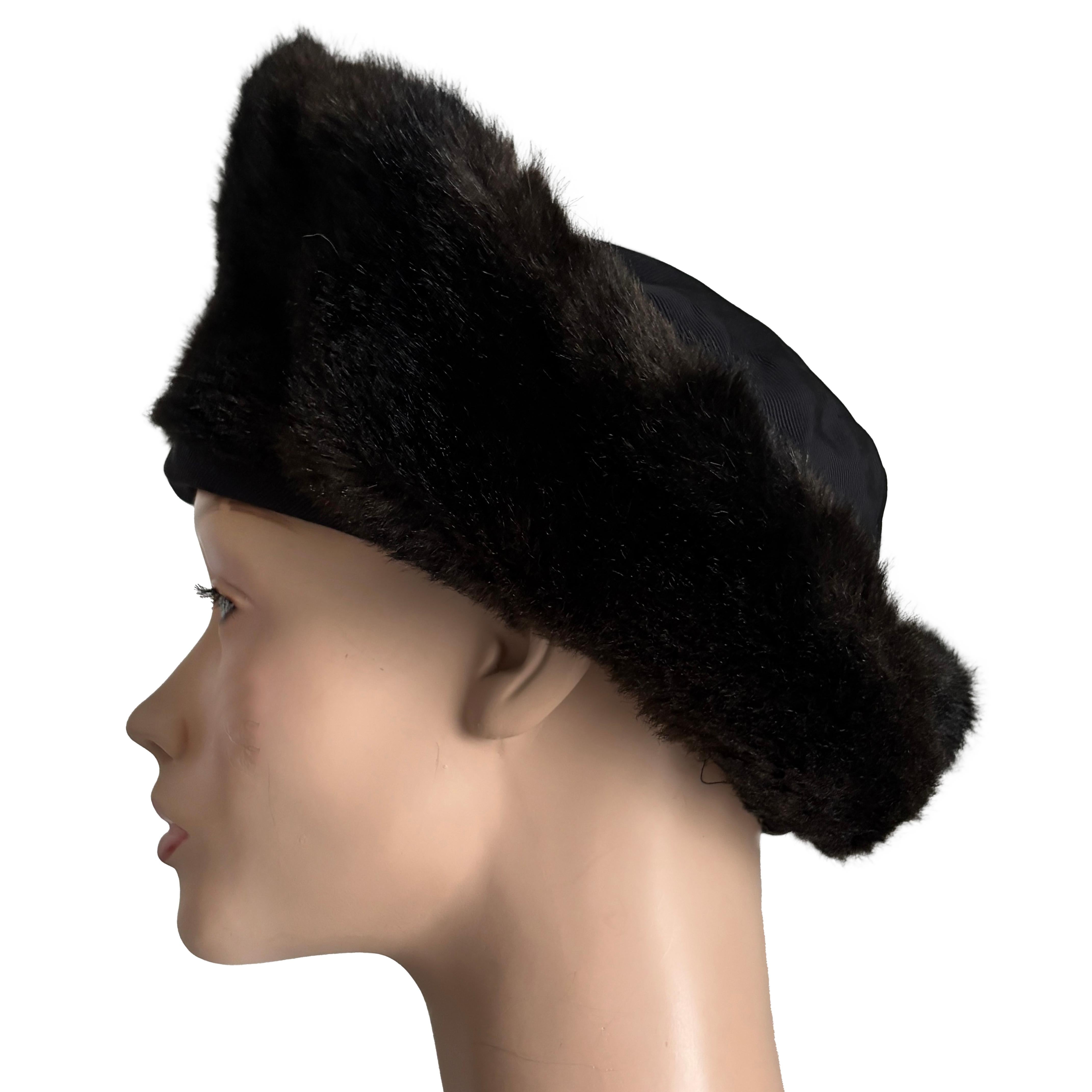 Norma Kamali for Stetson Hat Faux Fur Cossack Style Trapper Vintage 1980s OSFM For Sale 2