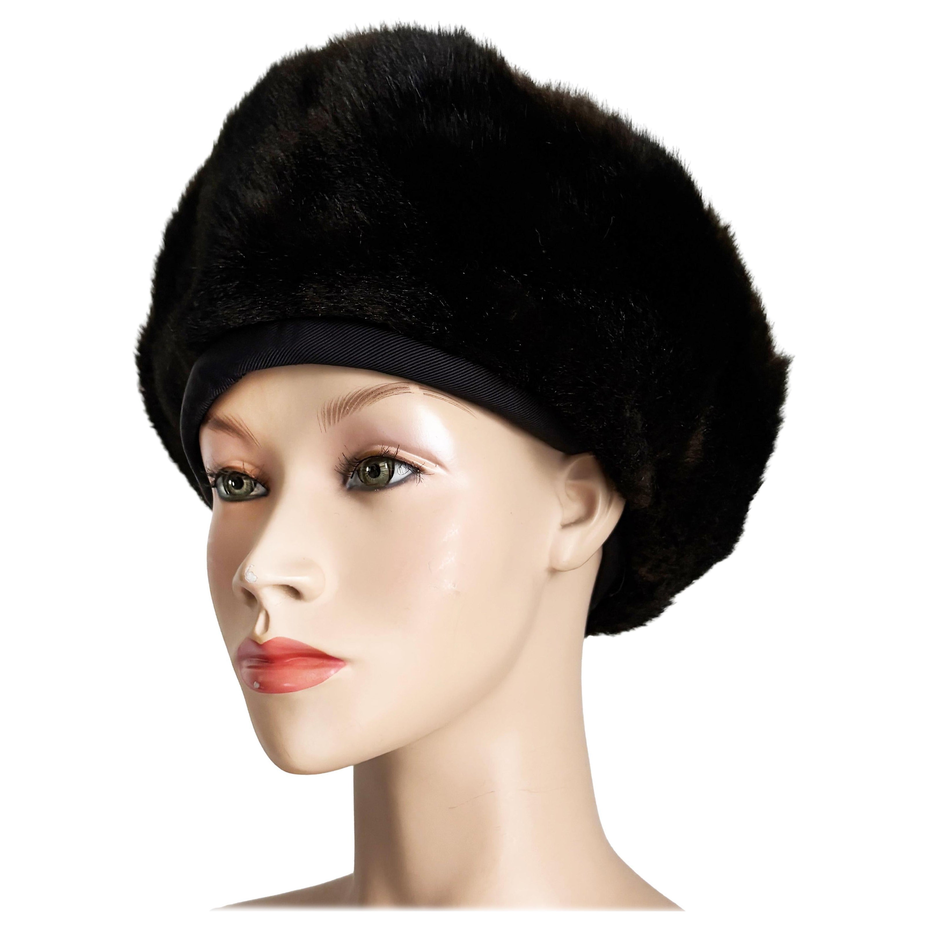 Norma Kamali pour Stetson Hat Faux Fur Cossack Style Trapper Vintage 1980s OSFM