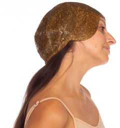 Norma Kamali Gold Beaded Headpiece