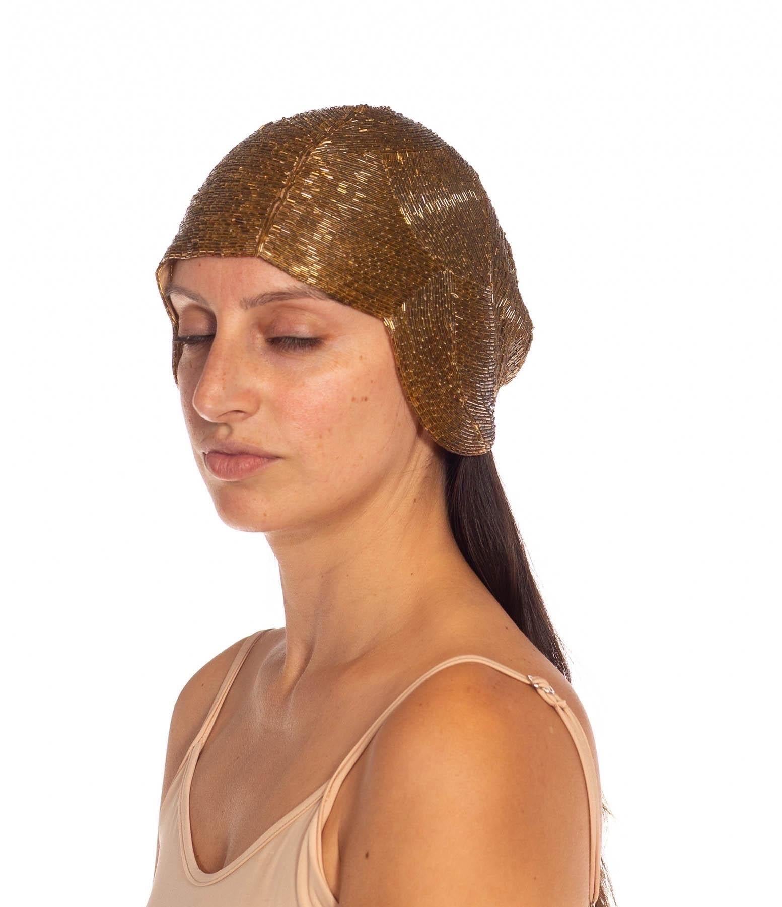 Norma Kamali Gold Beaded Headpiece For Sale 4