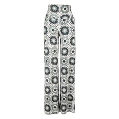 Norma Kamali Grey Crochet Pattern Trousers Size XXS