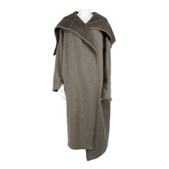 Norma Kamali Grey Oversized Long Coat Size M
