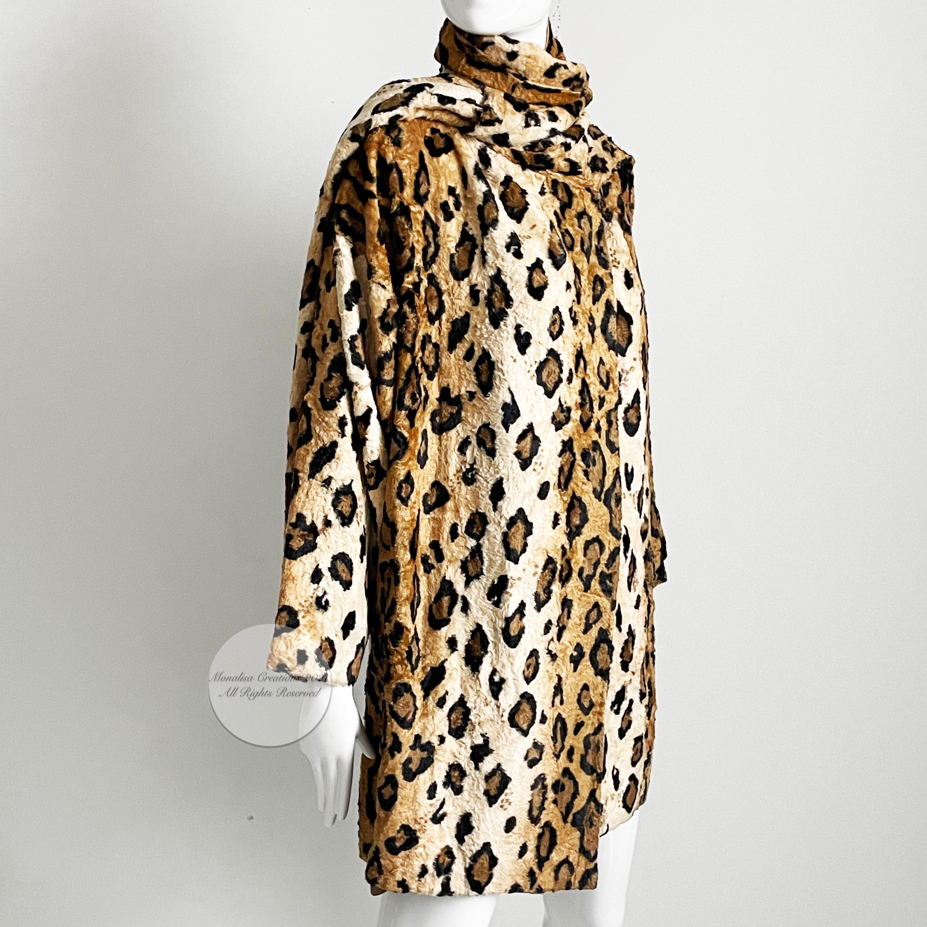 Norma Kamali Leopard or Tiger Print Shawl Collar Jacket Vintage 90s  4