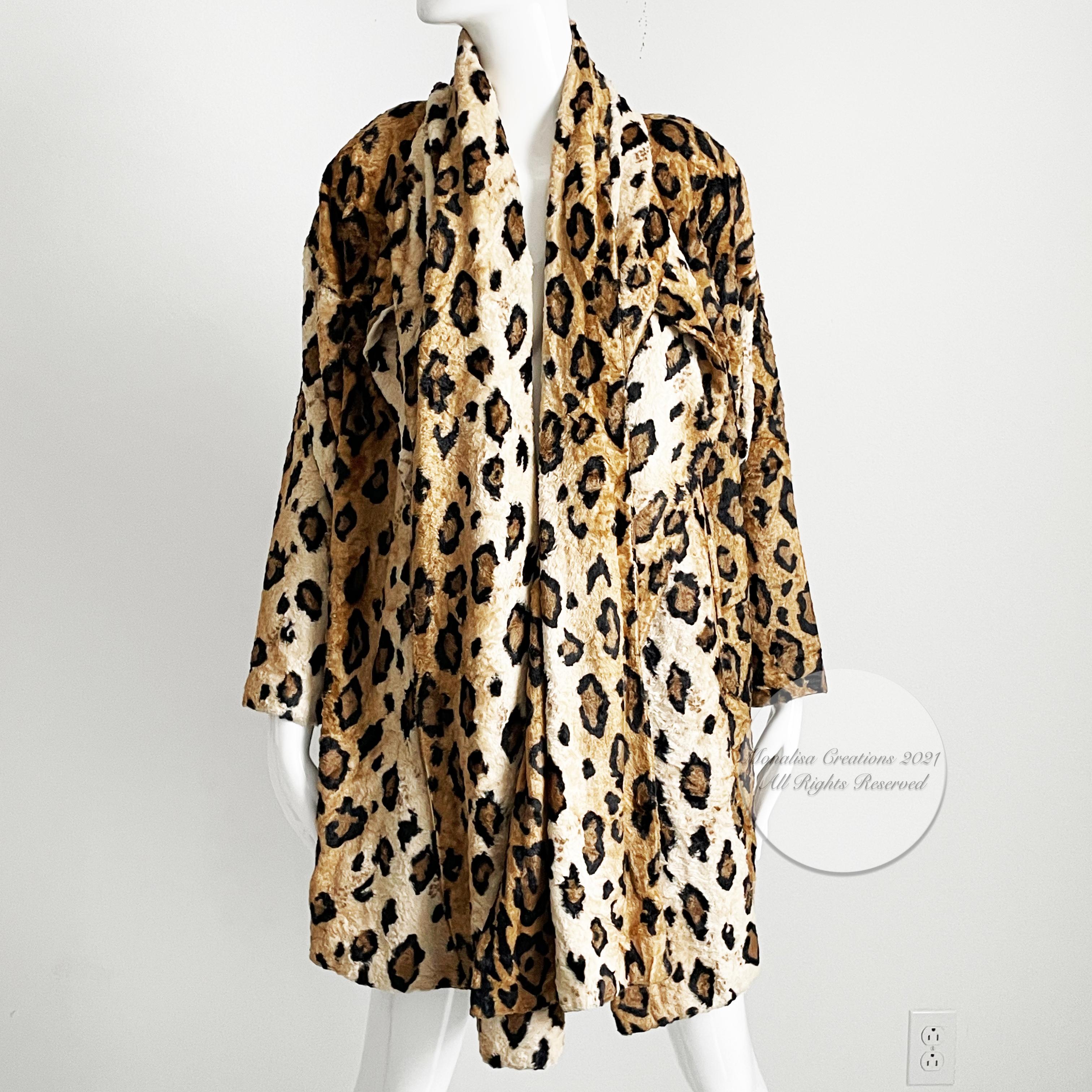 Norma Kamali Leopard or Tiger Print Shawl Collar Jacket Vintage 90s  6