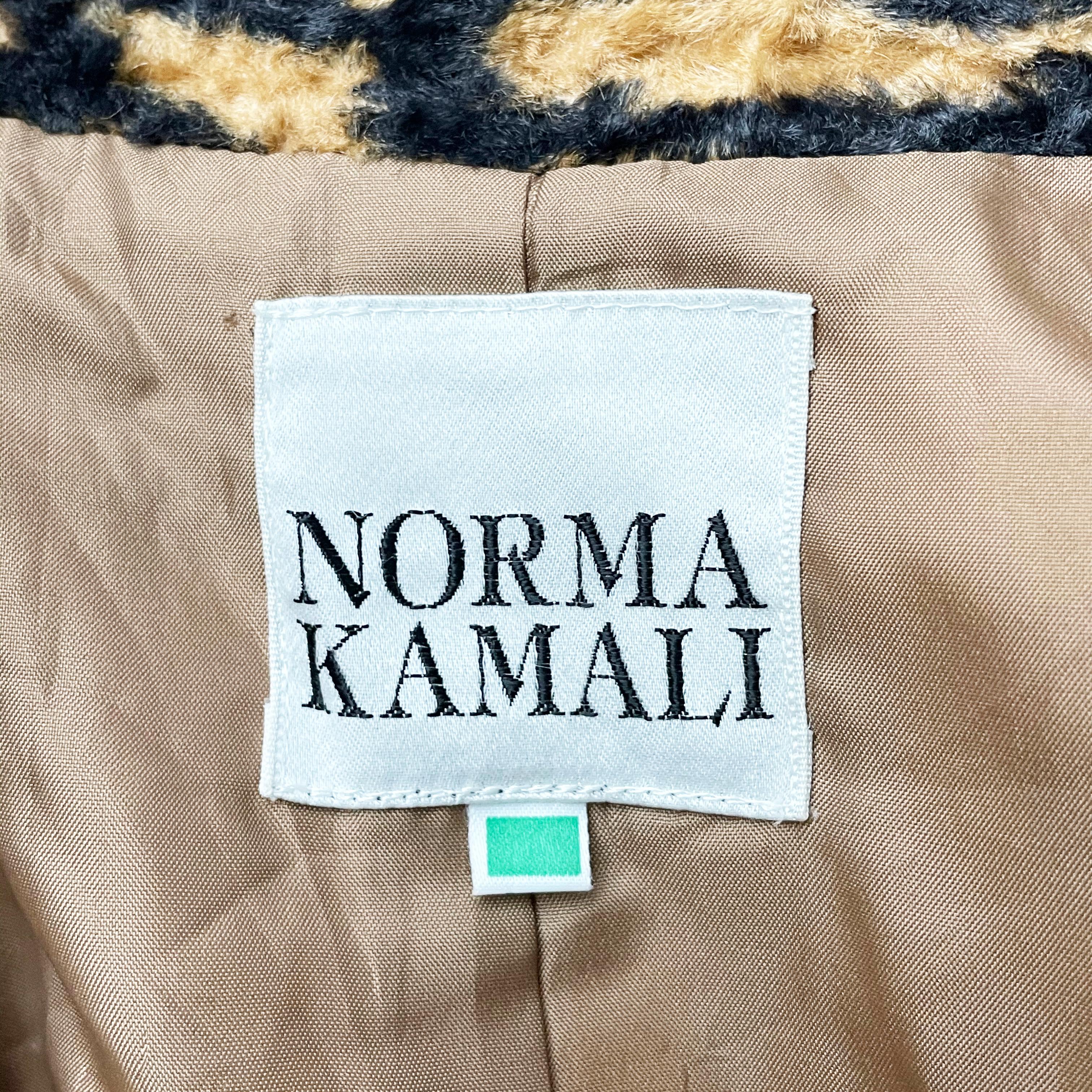 Norma Kamali Leopard or Tiger Print Shawl Collar Jacket Vintage 90s  7