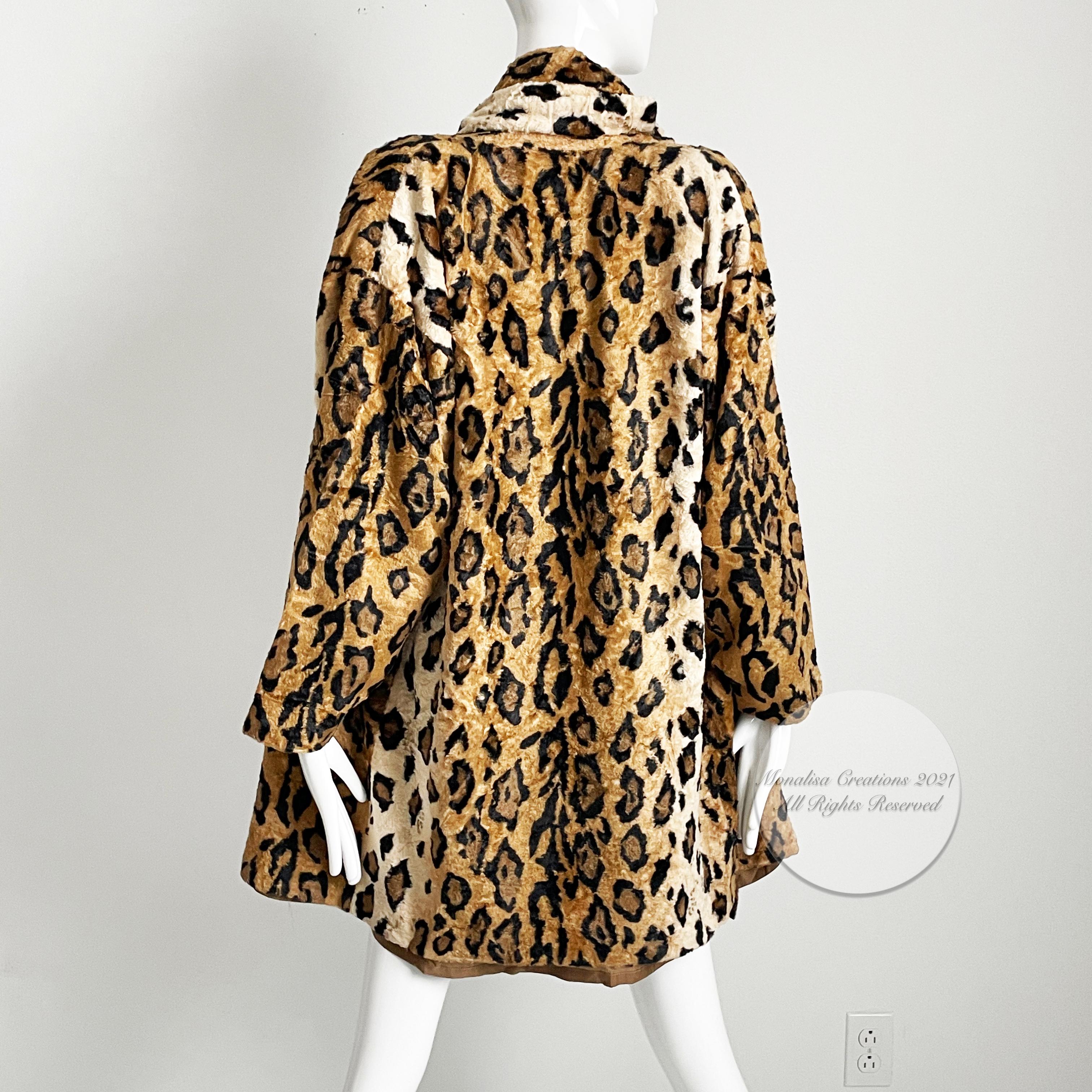 Norma Kamali Leopard or Tiger Print Shawl Collar Jacket Vintage 90s  1