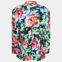 Norma Kamali Mehrfarbiger Blazer aus bedrucktem Jersey mit Blumendruck L