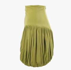 Norma Kamali Olive Green Draped Mini Skirt -'90s