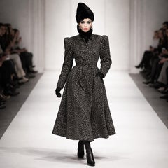 Norma Kamali OMO Black Faux Shearling Fur Sculptural Hat Early 1980s Vintage