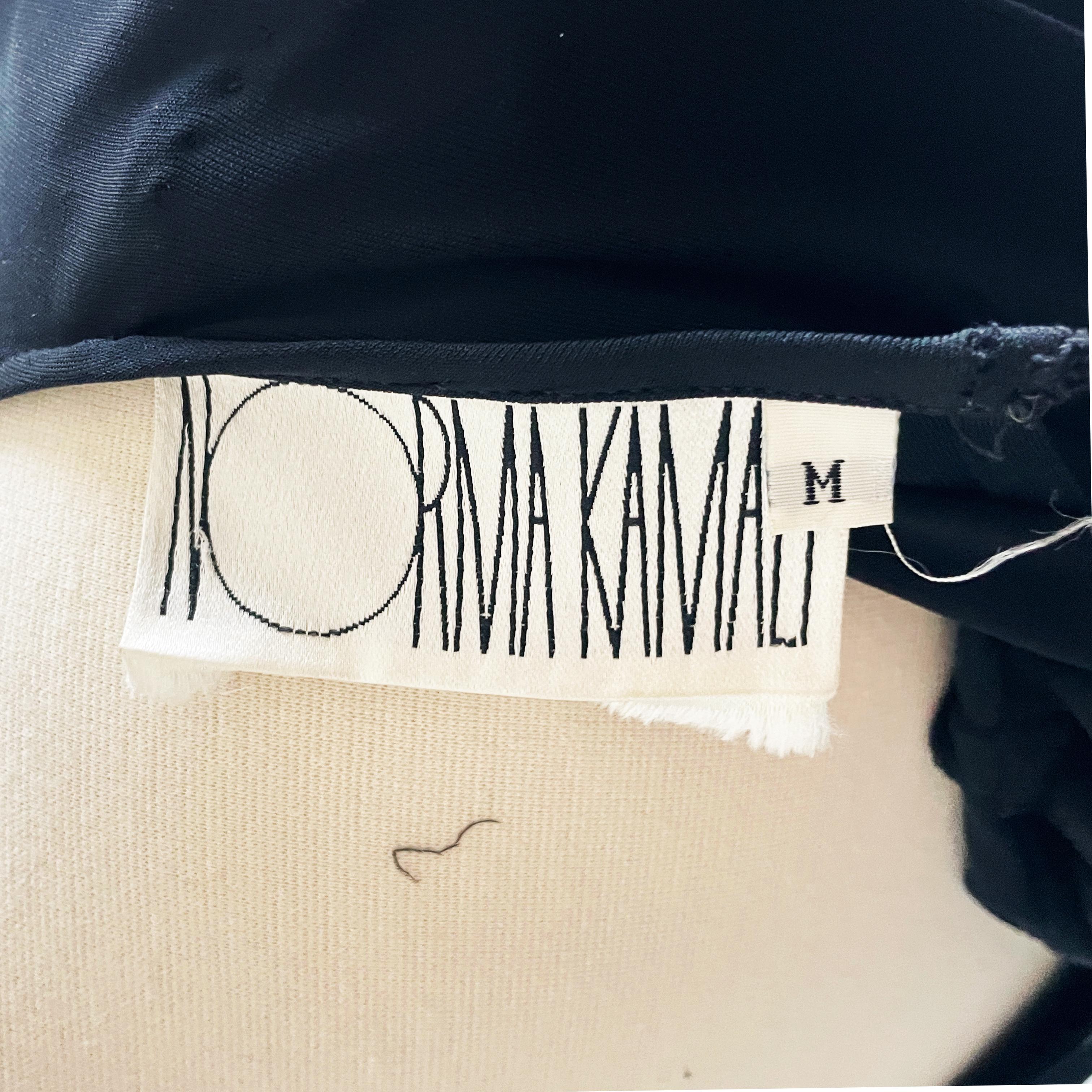 Norma Kamali OMO Dress Black Dolman Scrunchy Batwing Sleeve Vintage 80s Size M  For Sale 9