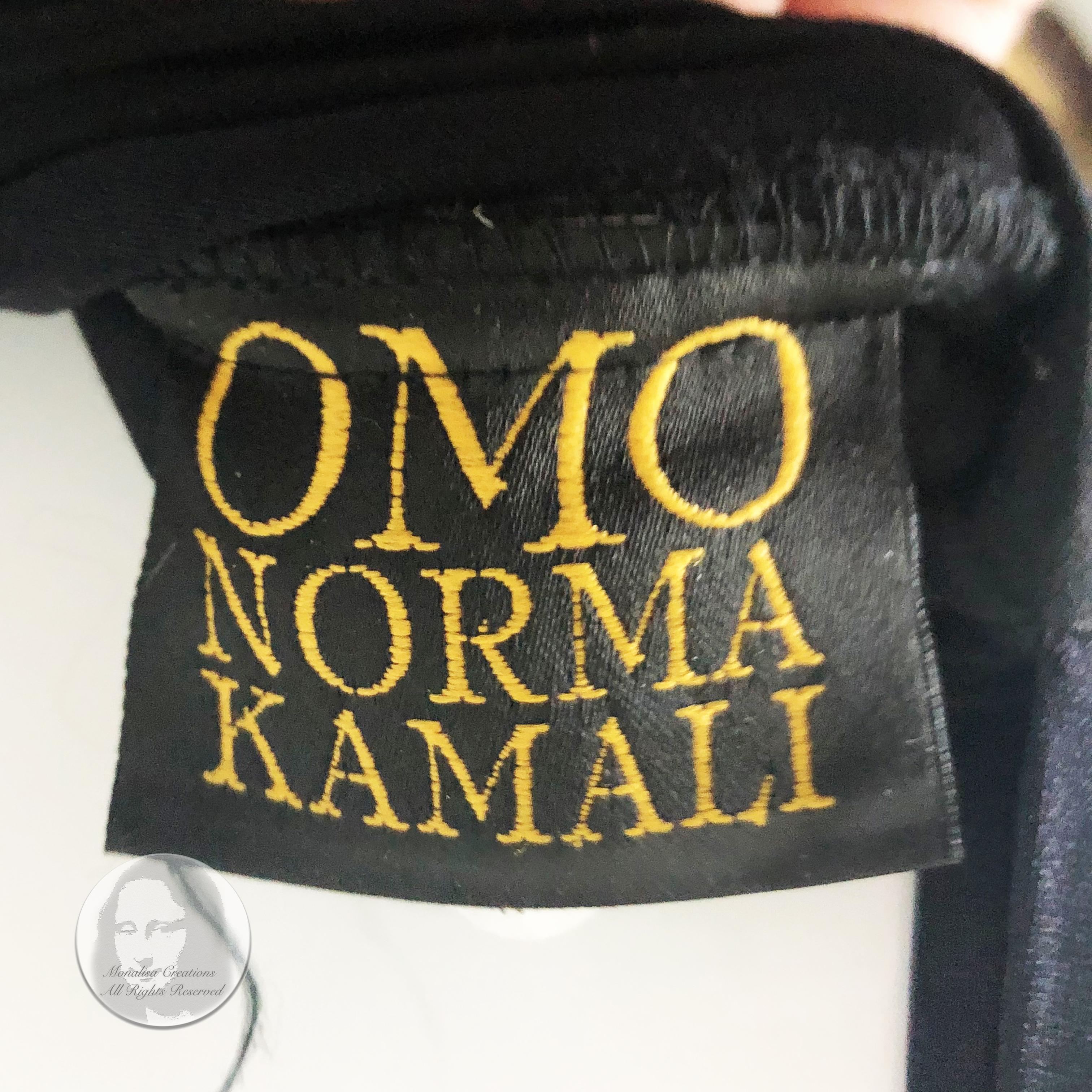 Norma Kamali OMO Jumpsuit Black Halter Top Bodice Wide Palazzo Pants Vintage HTF 5