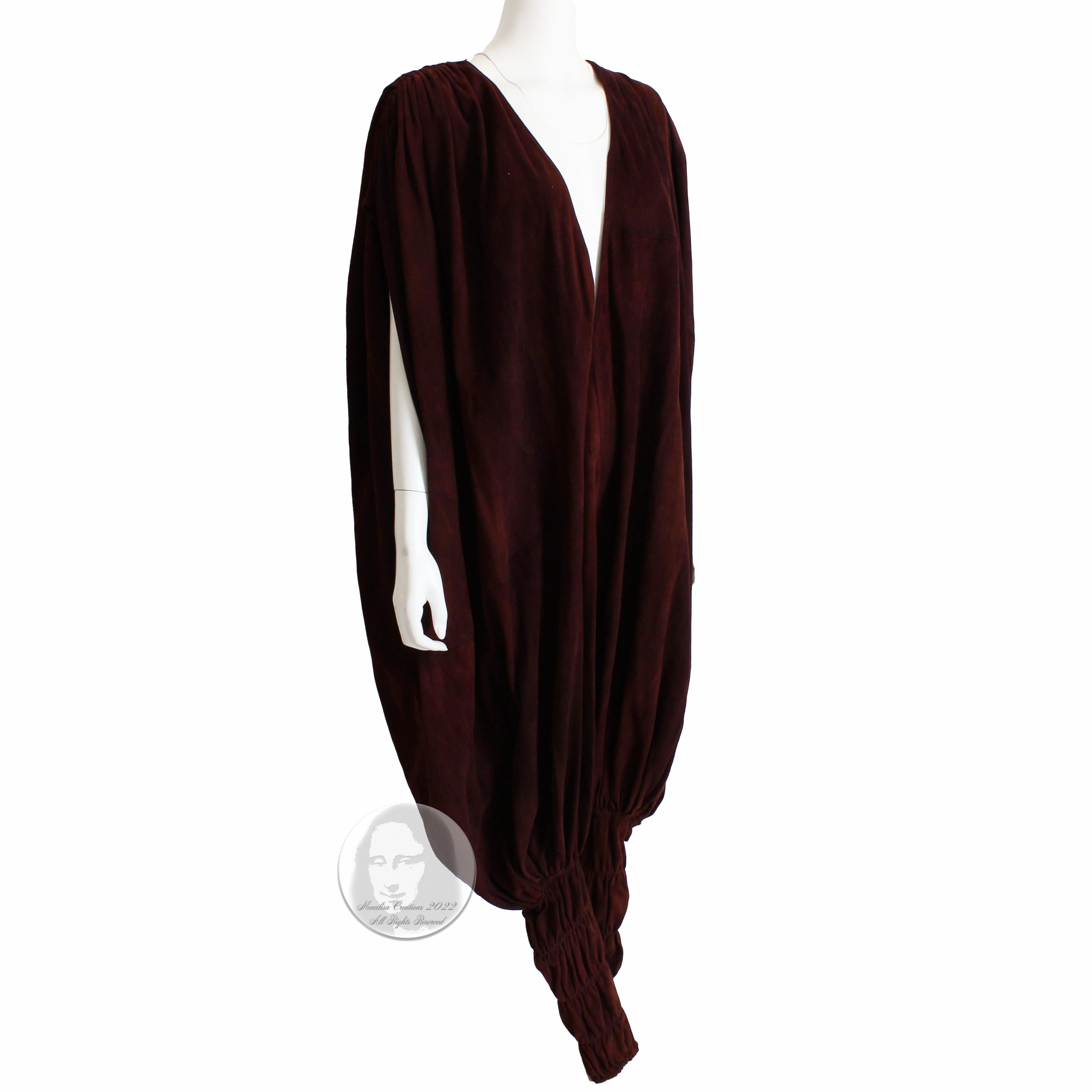Women's or Men's Norma Kamali OMO Jumpsuit Suede Leather Harem Pants Studio 54 Disco Style 1970s