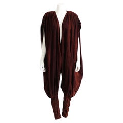 Norma Kamali OMO Jumpsuit Wildleder Haremshose Studio 54 Disco-Stil 1970er 