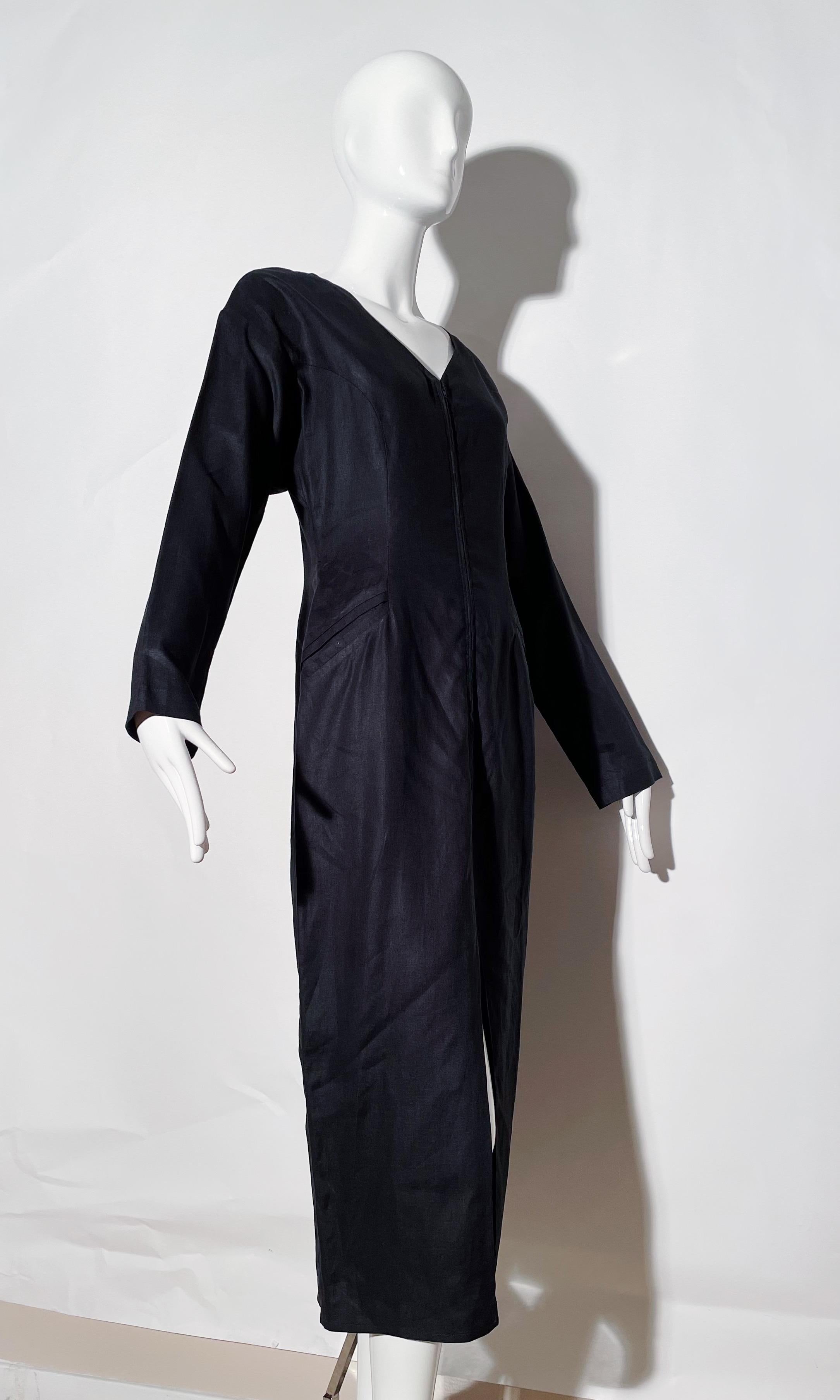 Norma Kamali OMO Linen Dress For Sale 3