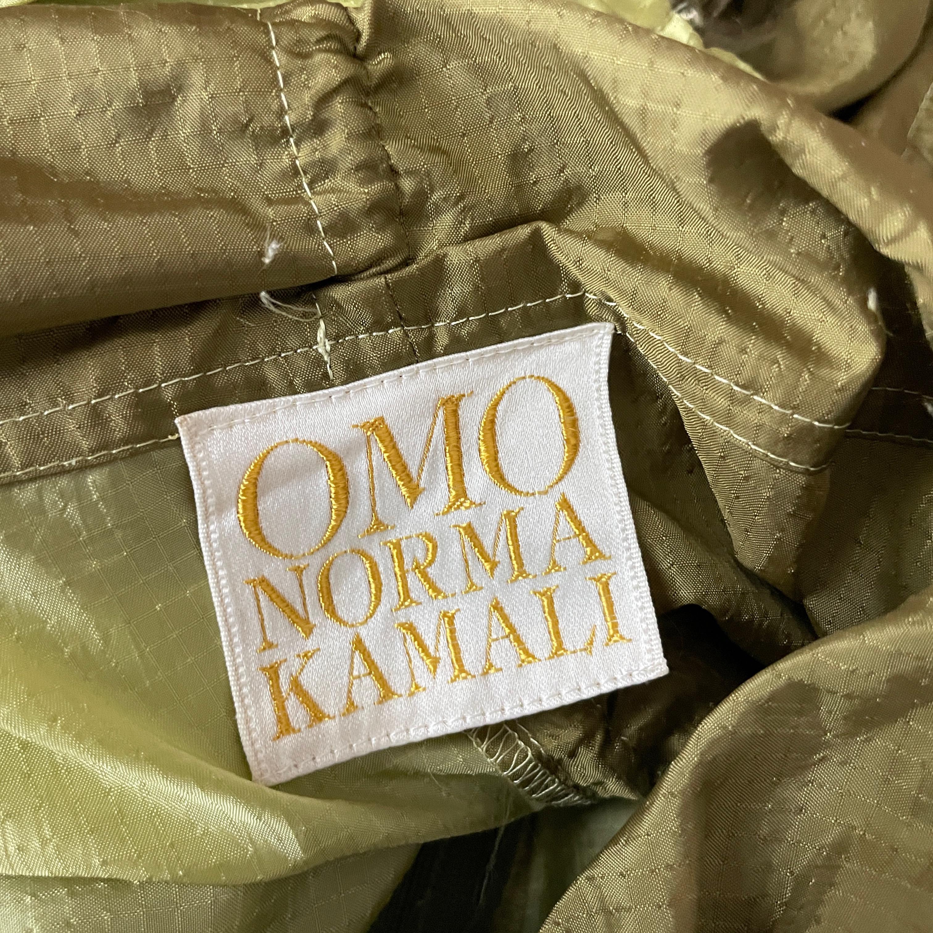 Norma Kamali OMO Parachute Jacket Khaki Green Color Block Rare Vintage 80s HTF For Sale 5