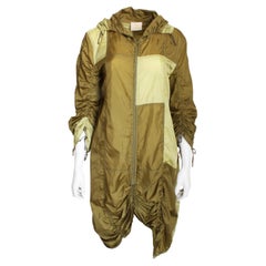 Norma Kamali OMO Parachute Jacket Khaki Green Color Block Rare Vintage 80s HTF