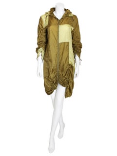 Norma Kamali OMO Parachute Jacket Khaki Green Color Block Rare Vintage 80s HTF