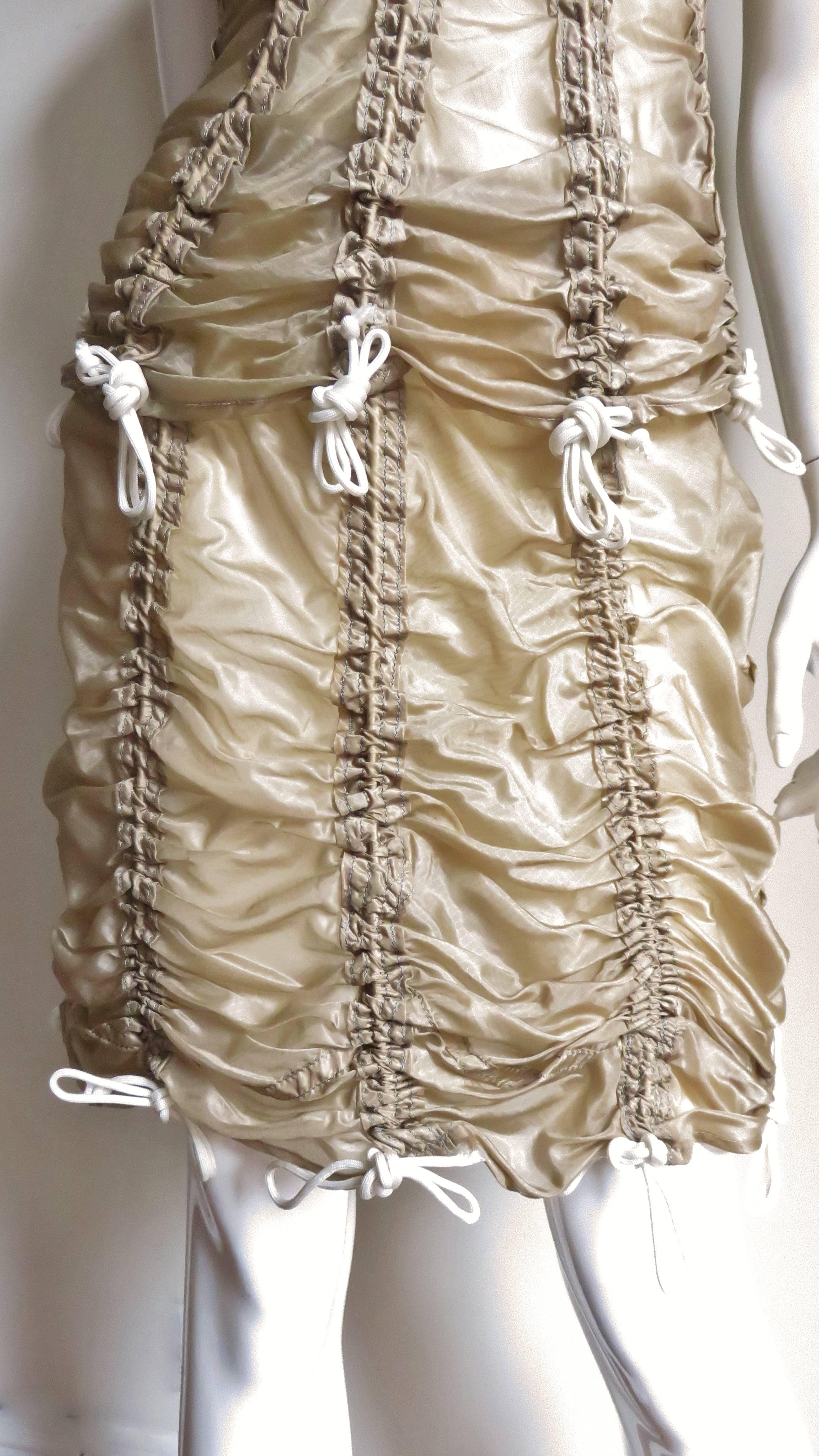 Gray Norma Kamali Omo Adjustable Parachute Top and Skirt 1980s For Sale