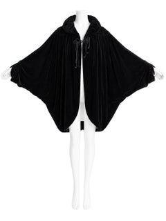 Norma Kamali OMO Vintage Black Silk Rayon Velvet Cocoon Jacket Sz 6