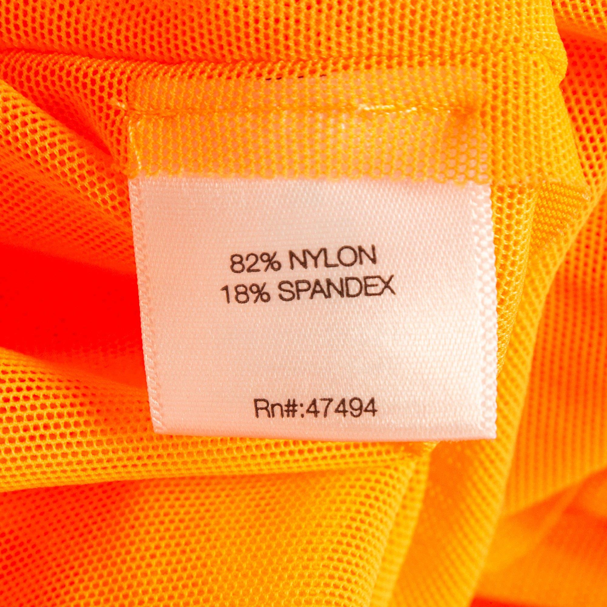 Norma Kamali Orange Mesh Hi Low Oversized Transparentes Hemd M Damen im Angebot