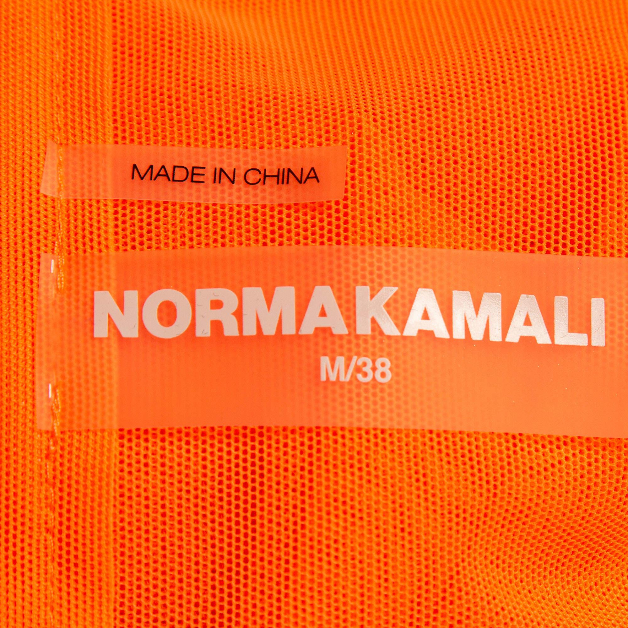 Norma Kamali Orange Mesh Hi Low Oversized Sheer Shirt M For Sale 1