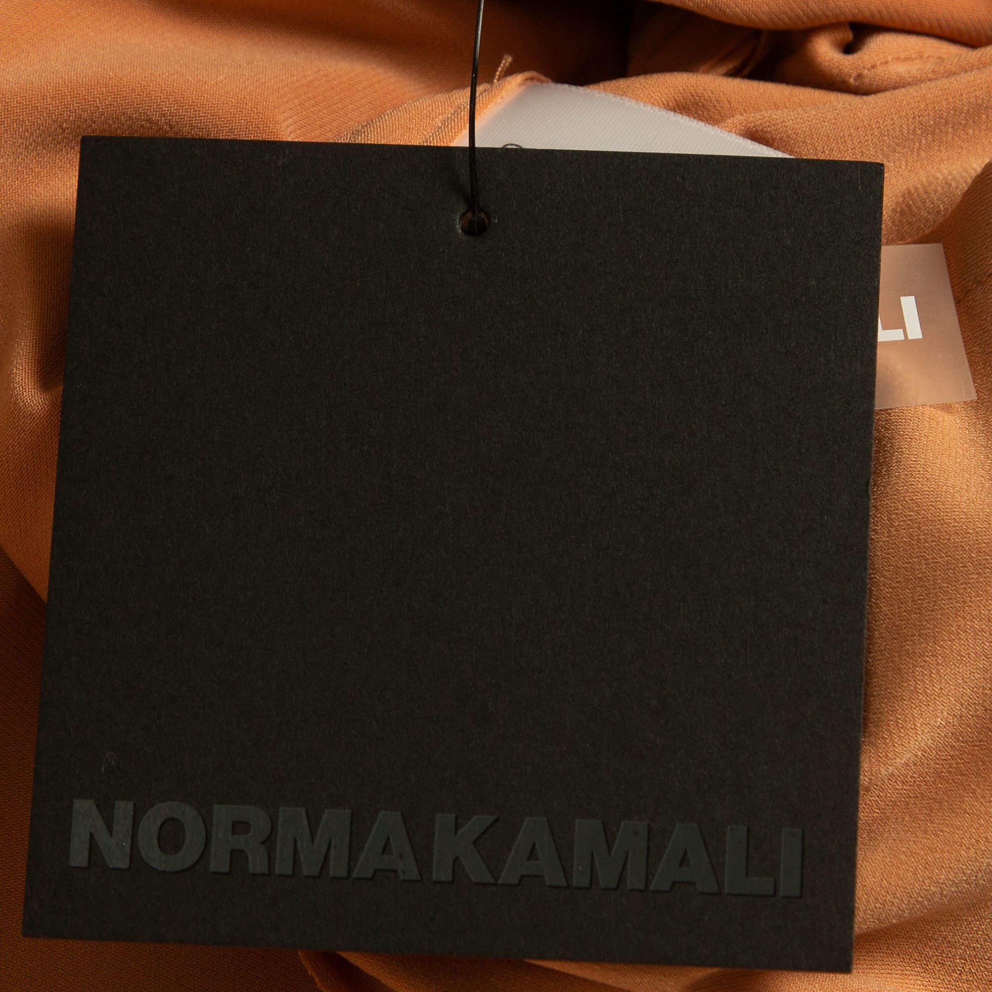 Norma Kamali Orange Stretch Knit High Waist Flared Hem Leggings L In Excellent Condition For Sale In Dubai, Al Qouz 2