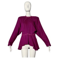 Vintage Norma Kamali Purple Sweatshirt Blouse 